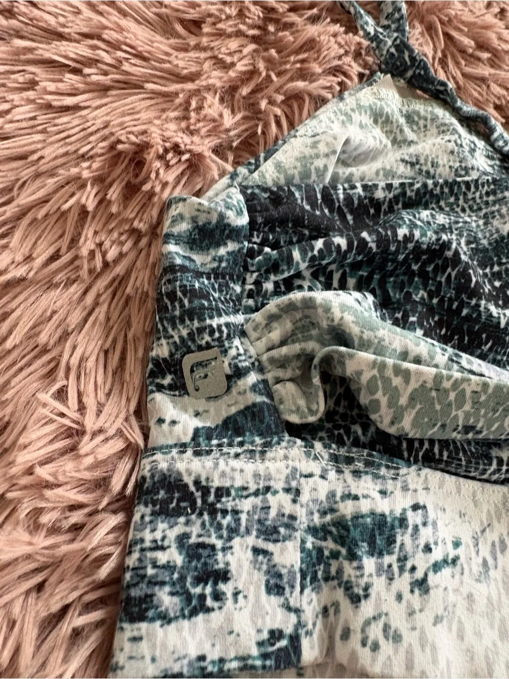 Fabletics Twist Back Snake Print Sports Bra